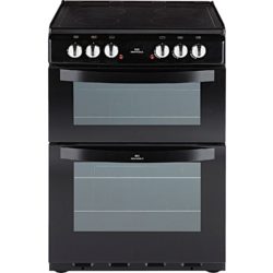 New World 601EDO 60cm Electric Ceramic Double Oven Cooker in Black